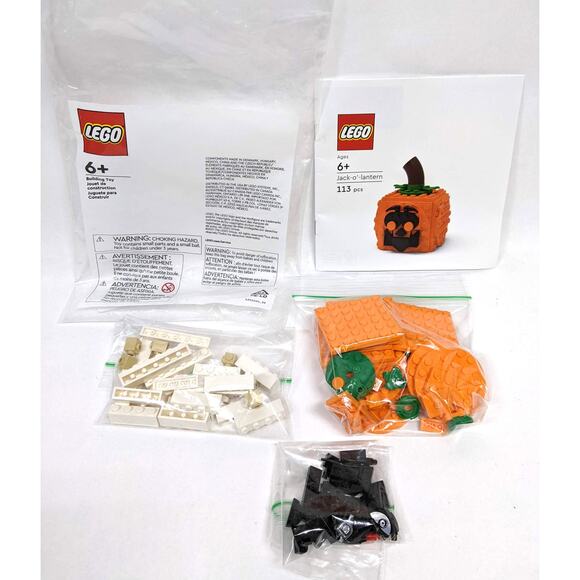 Lego Set Barnes and Noble Exclusive Jack-o-Lantern Halloween - 113 Pieces Legos - Picture 2 of 3